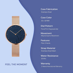 Obaku Hassel Natur Azure Quartz Women's Watch - V219LXVAMV