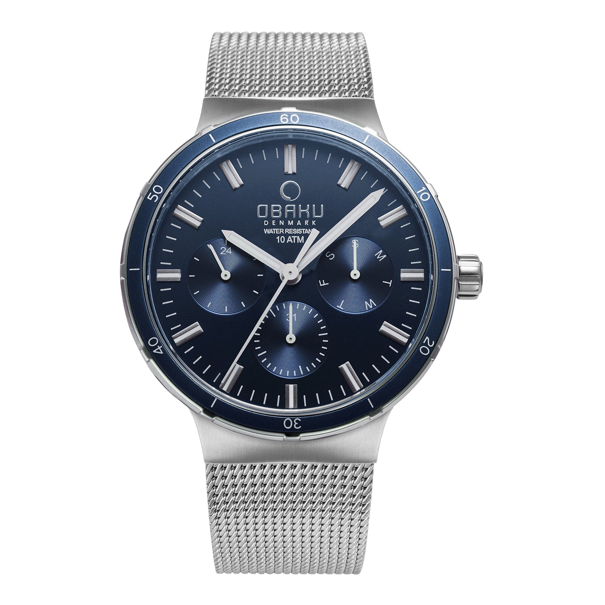 Obaku Dyb Cyan Multifunction Men's Watch - V220GMCLMC