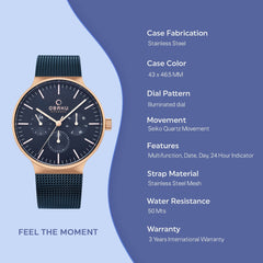 Obaku Mos Multifunction Men's Watch - V229GMVLMV