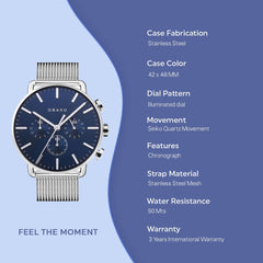 Obaku Havn-Cyan Chronograph Men's Watch - V232GCCLMC