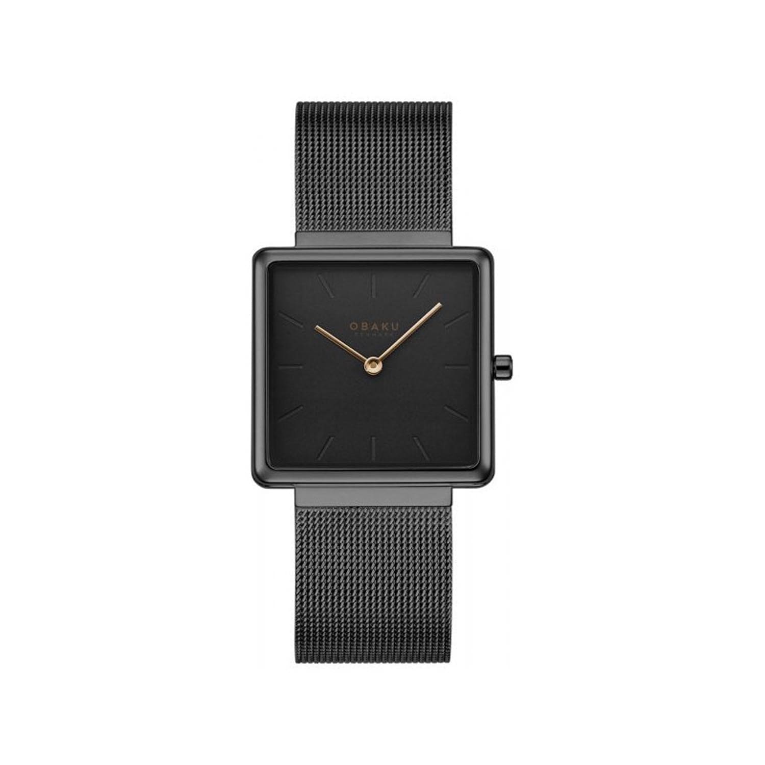 Obaku Kvadrat-Black Quartz Women's Watch - V236LXBBMB