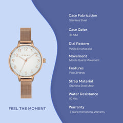 Obaku Syren-Rose Quartz Women's Watch - V237LXVIMV-EJBVS