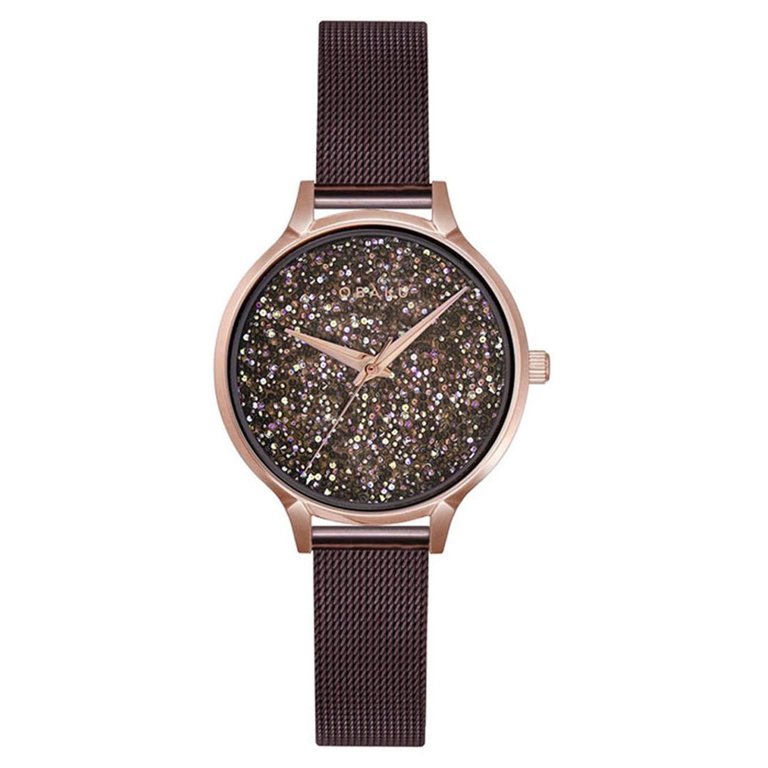 Obaku Stjerner-Walnut Crystal Quartz Women's Watch - V238LXVNMN