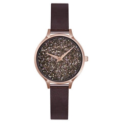 Obaku Stjerner-Walnut Crystal Quartz Women's Watch - V238LXVNMN