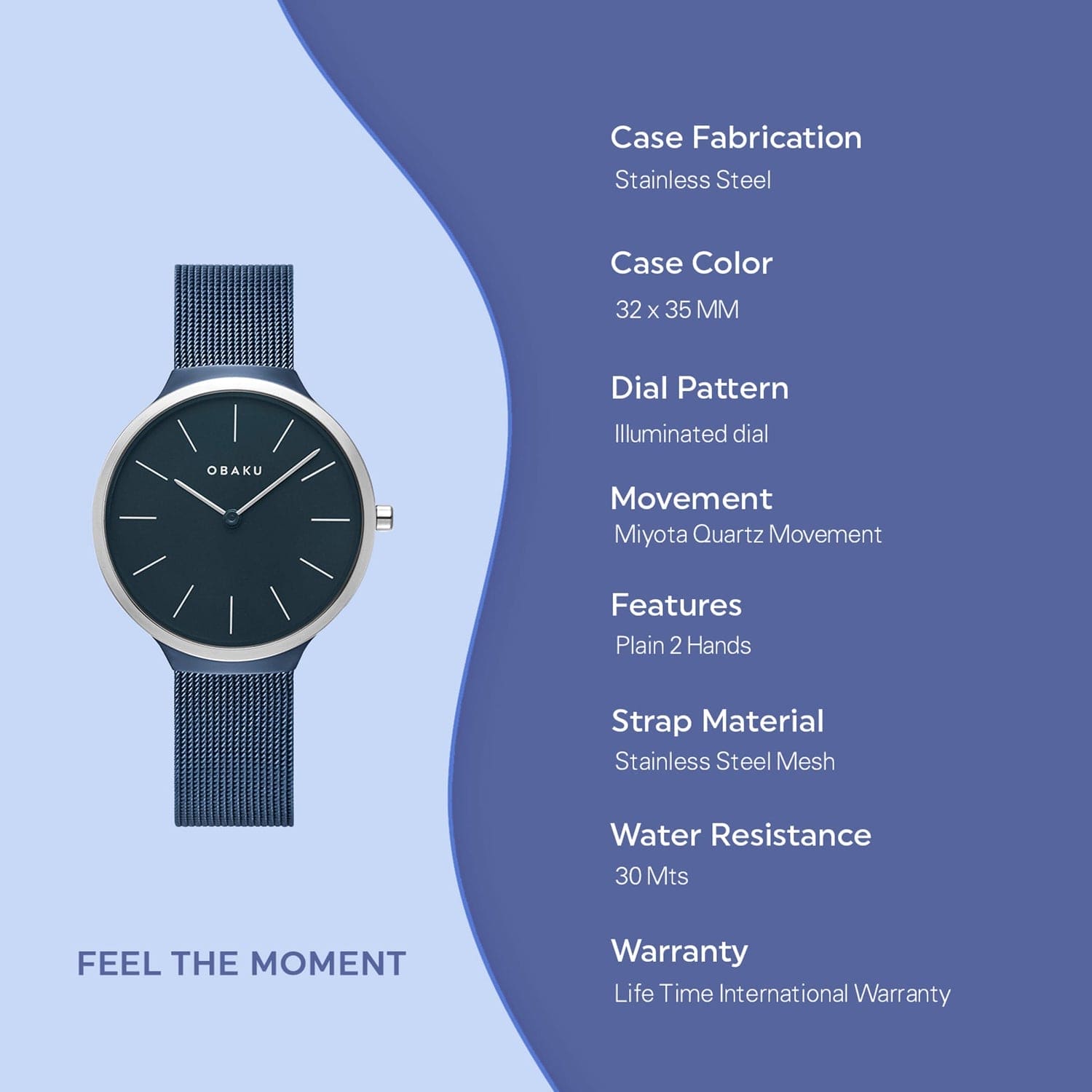 Obaku Ark Lille Arctic Quartz Women's Watch -  V240LXHLML