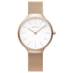 Obaku Ark Lille Rose Quartz Women's Watch -  V240LXVWMV
