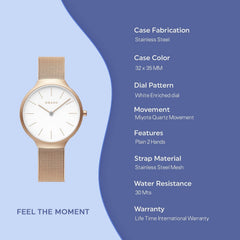 Obaku Ark Lille Rose Quartz Women's Watch -  V240LXVWMV