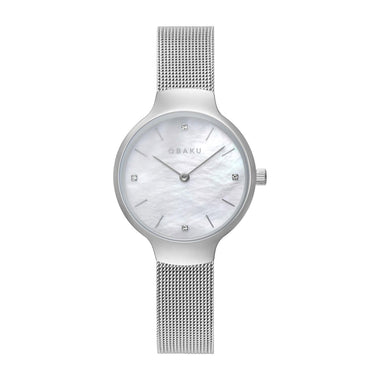 Obaku Vikke Steel Crystal Quartz MOP Women's Watch - V241LXCWMC