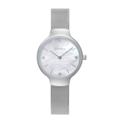 Obaku Vikke Steel Crystal Quartz MOP Women's Watch - V241LXCWMC