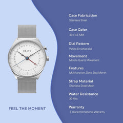 Obaku Dato Steel Multifunction Men's Watch - V242GMCIMC