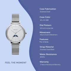 Obaku Maane Steel Moonphase Women's Watch - V243LMCIMC