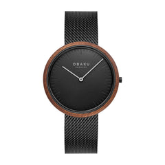 Obaku Trae Charcoal Quartz Men's Watch -  V245GXBBMB