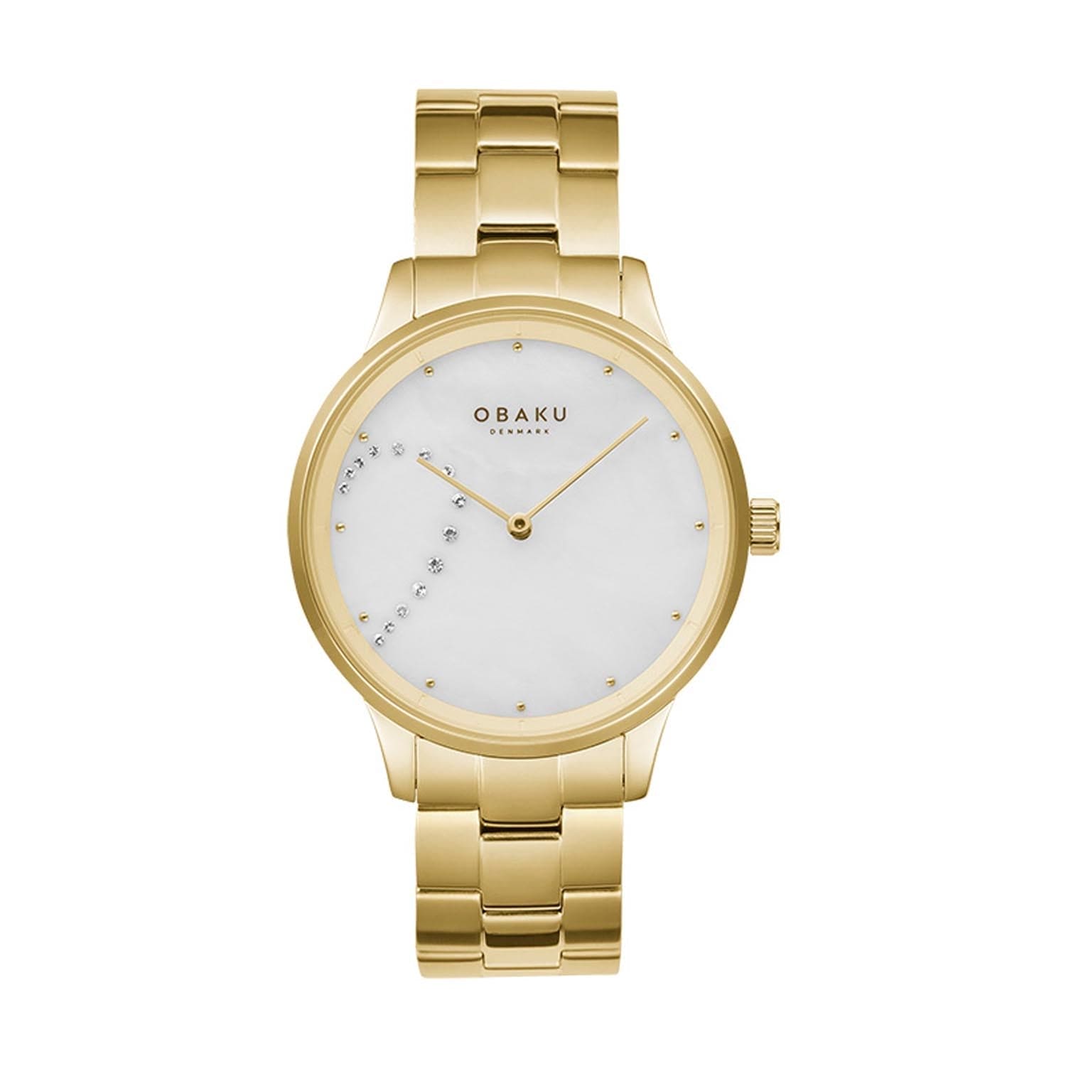 Obaku Lyng Crystal Quartz MOP Men's Watch - V247GHGWSG
