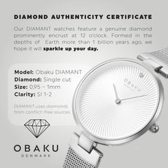 Obaku Diamant Steel Quartz Women's Watch -  V256LXCIMC