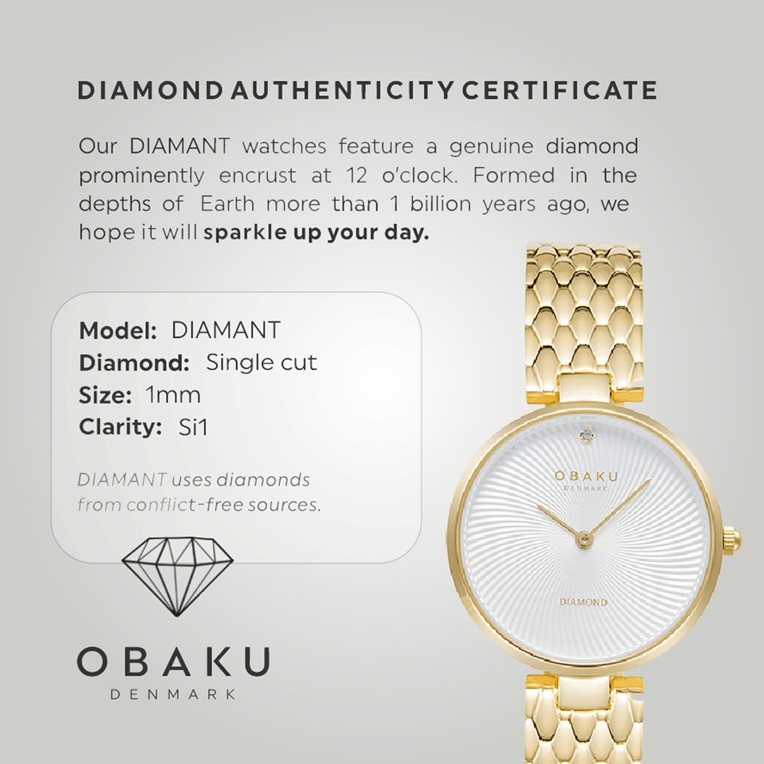 Obaku Diamant Cider Quartz Women's Watch -  V256LXGISG