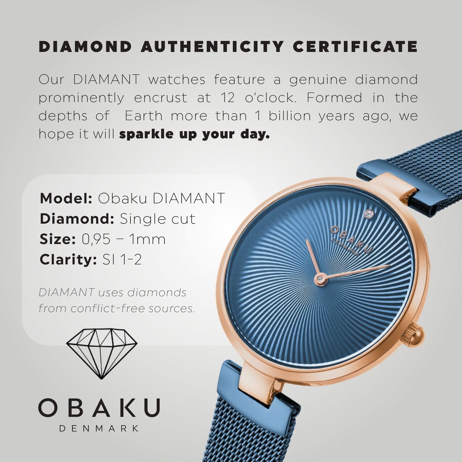 Obaku Diamant Ocean Quartz Women's Watch -  V256LXVLML