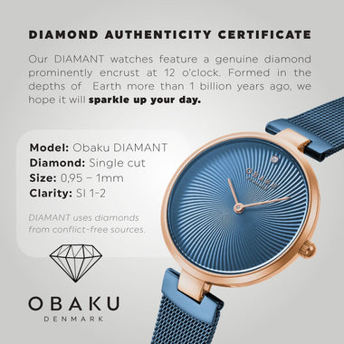 Obaku Diamant Ocean Quartz Women's Watch -  V256LXVLML