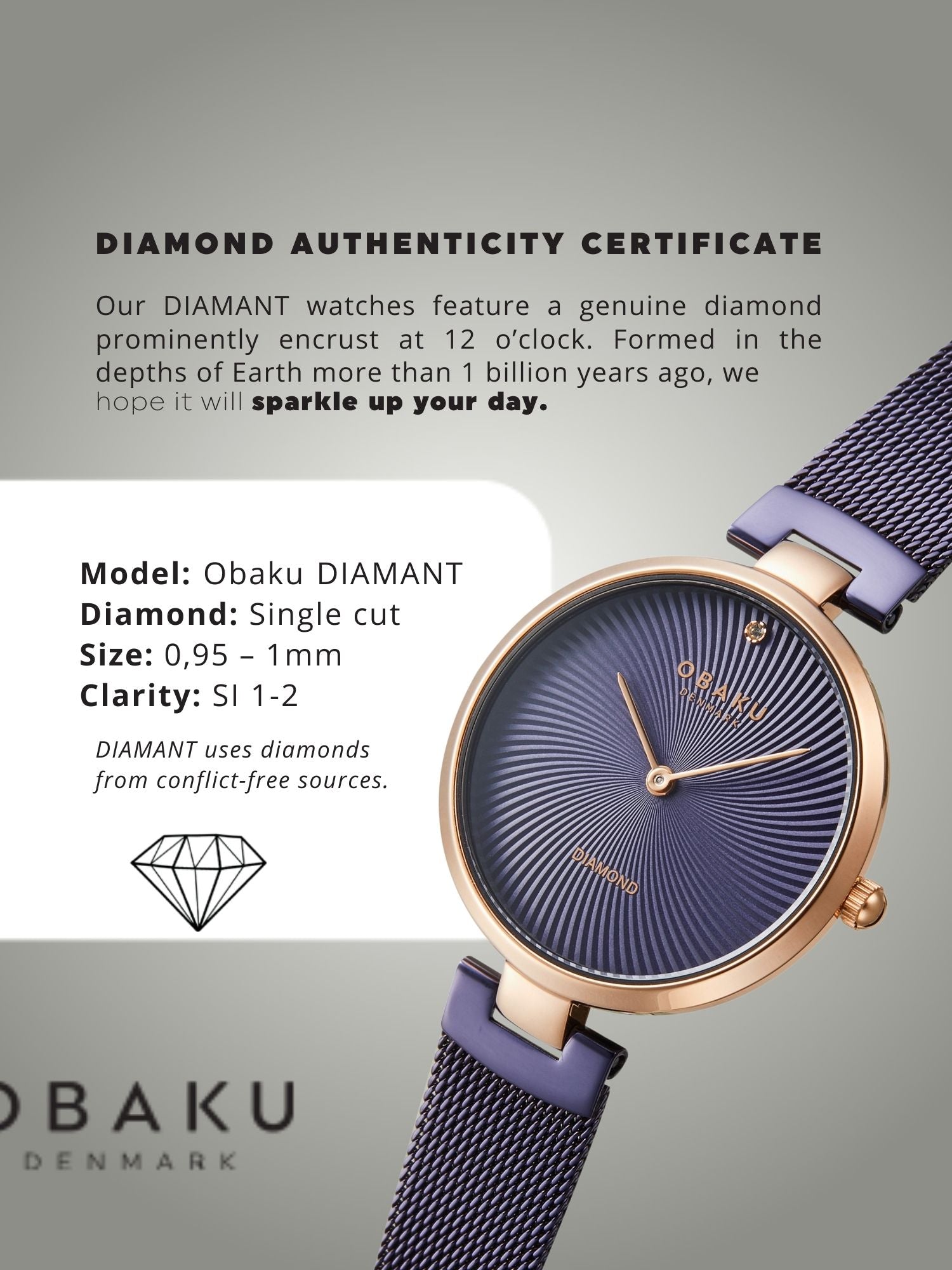 Obaku Diamant Violet Quartz Women's Watch -  V256LXVQMQ