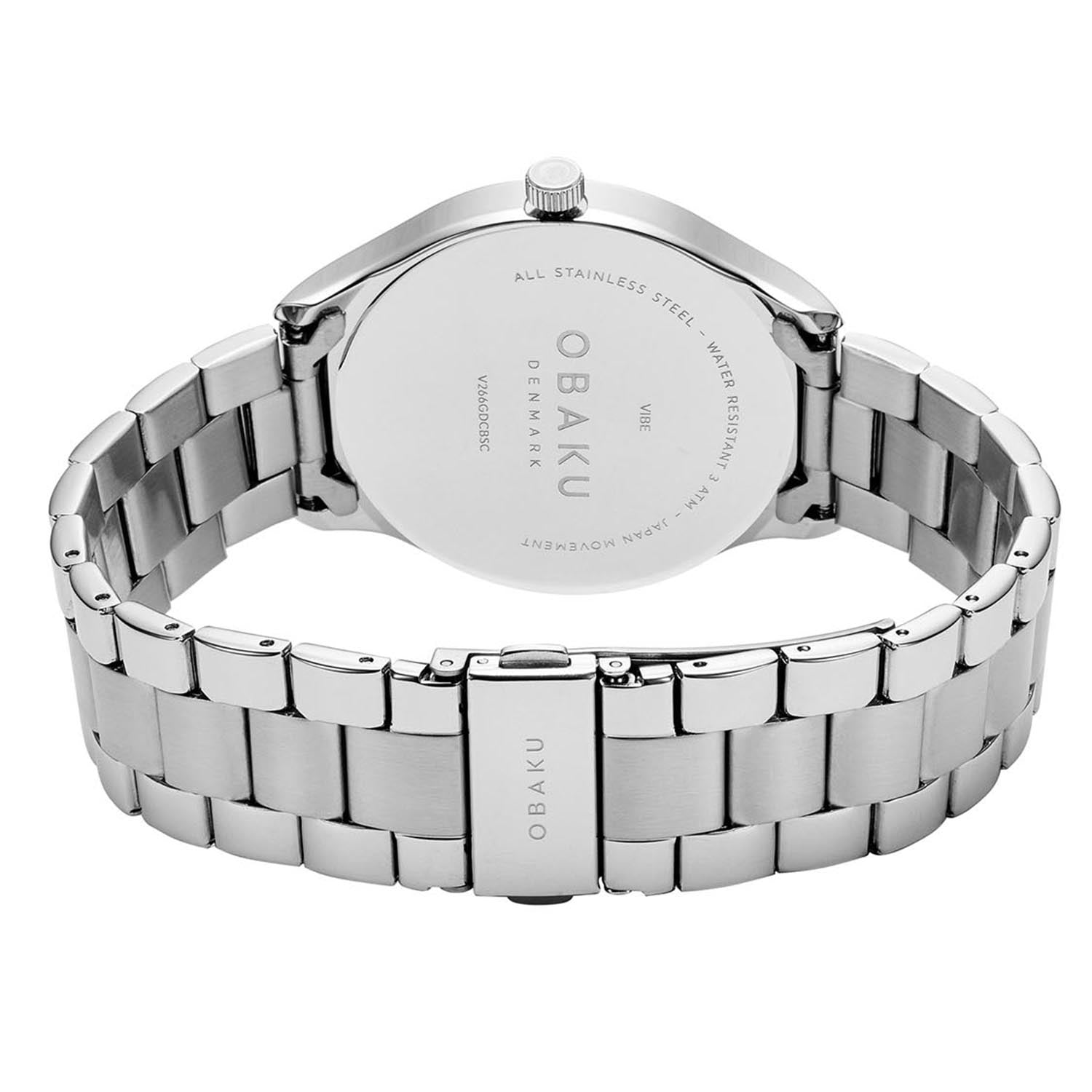 Obaku Vibe Blacksteel Quartz Men's Watch -  V266GDCBSC