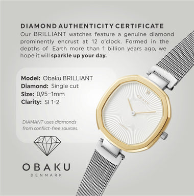 Obaku Brilliant Diamond Quartz Women's Watch - V277LXFIMC
