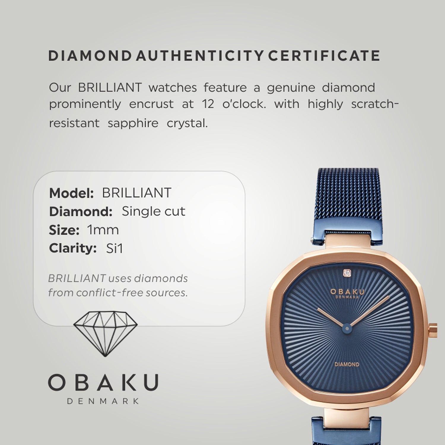 Obaku Brilliant Ocean Quartz Women's Watch -  V277LXVLML
