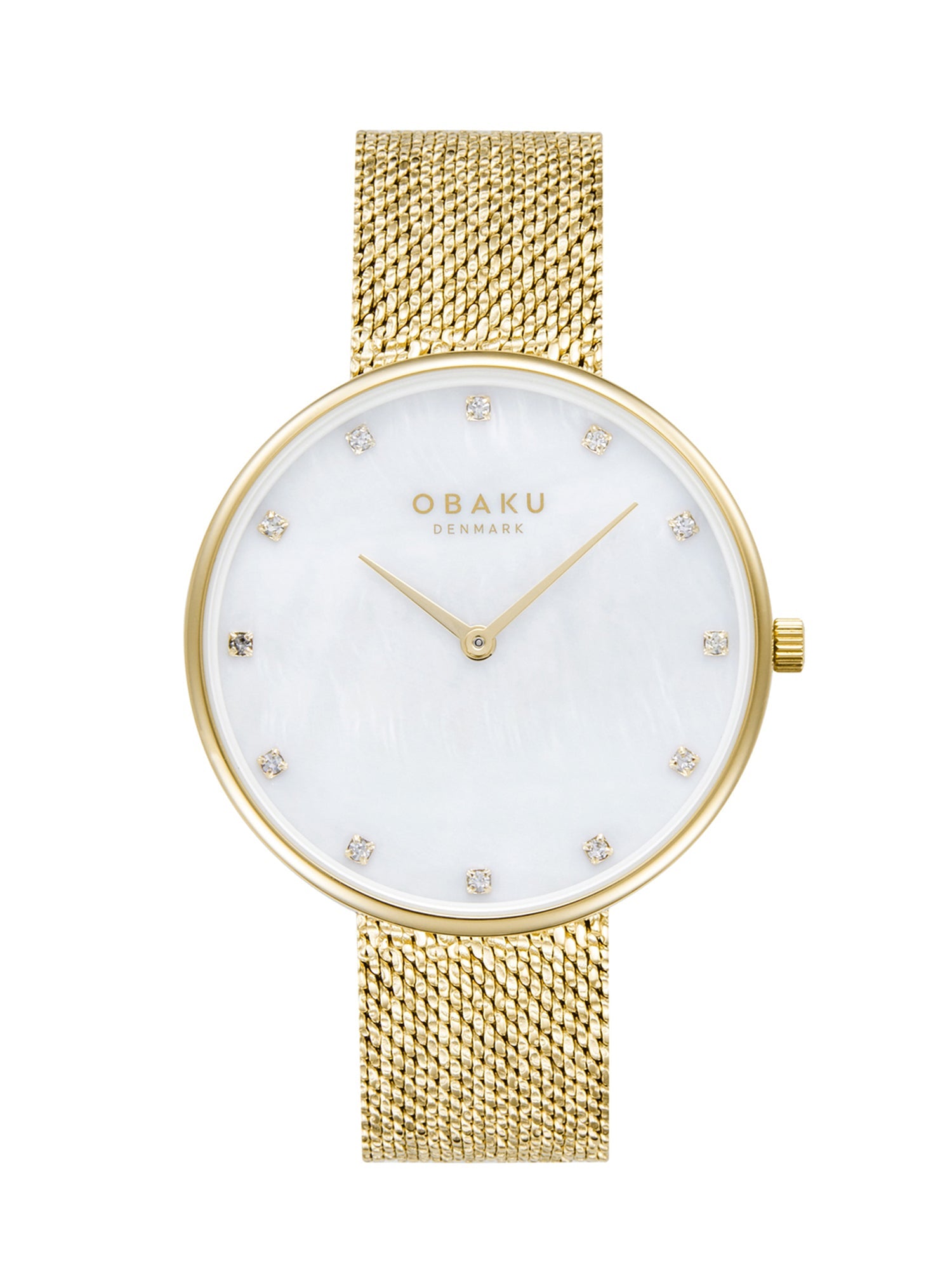 Obaku Glans Golds Crystals Quartz Women's Watch -  V288LXGWHG