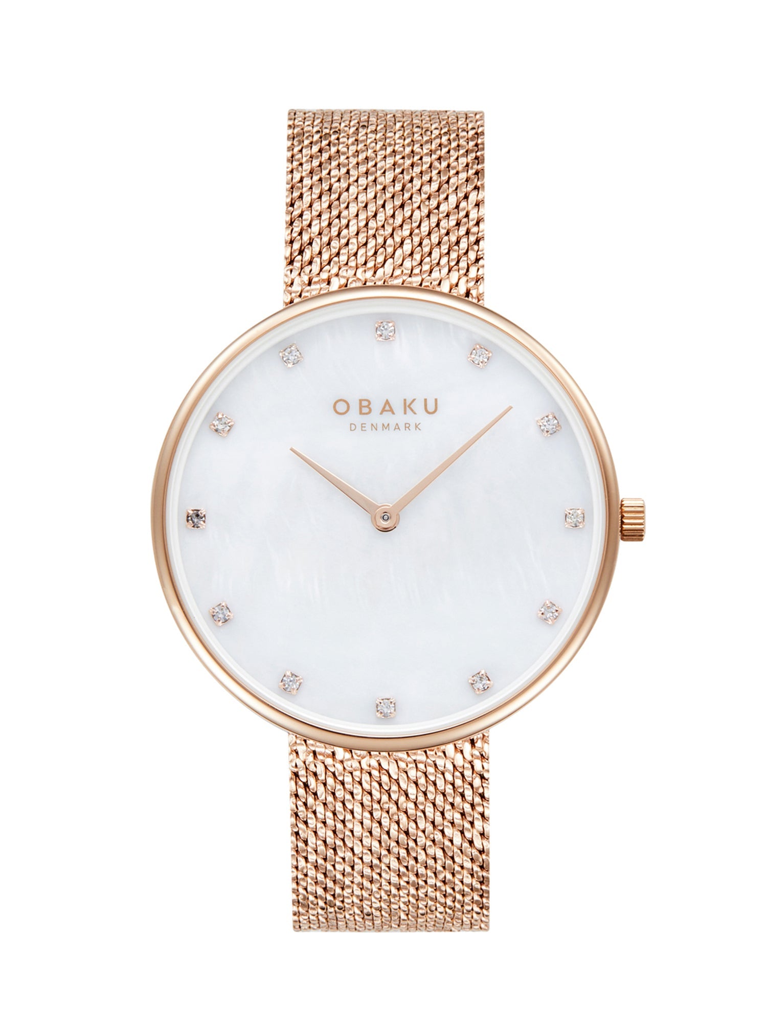 Obaku Glans Roses Crystals Quartz Women's Watch -  V288LXVWHV