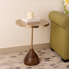 De Maison Decor Viotto Croc Pattern Side Table -  Gold