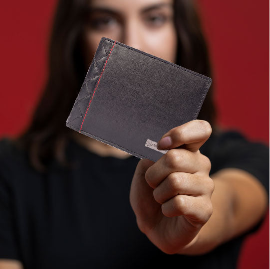 ARCADIOMen's Wallet Black Diamond Decor Diamond Stitch Leather Wallet for Unique Birthday Anniversary Gift for Men Boy Love Husband Employees Clients