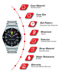 SCUDERIA FERRARI ASPIRE Quartz Black Round Dial Men's Watch- 0830666