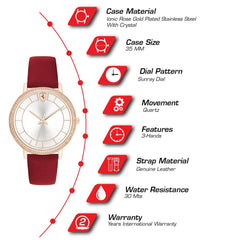 SCUDERIA FERRARI DONNA ULTRALEGGERO Quartz Silver Round Dial Women's Watch- 0820032