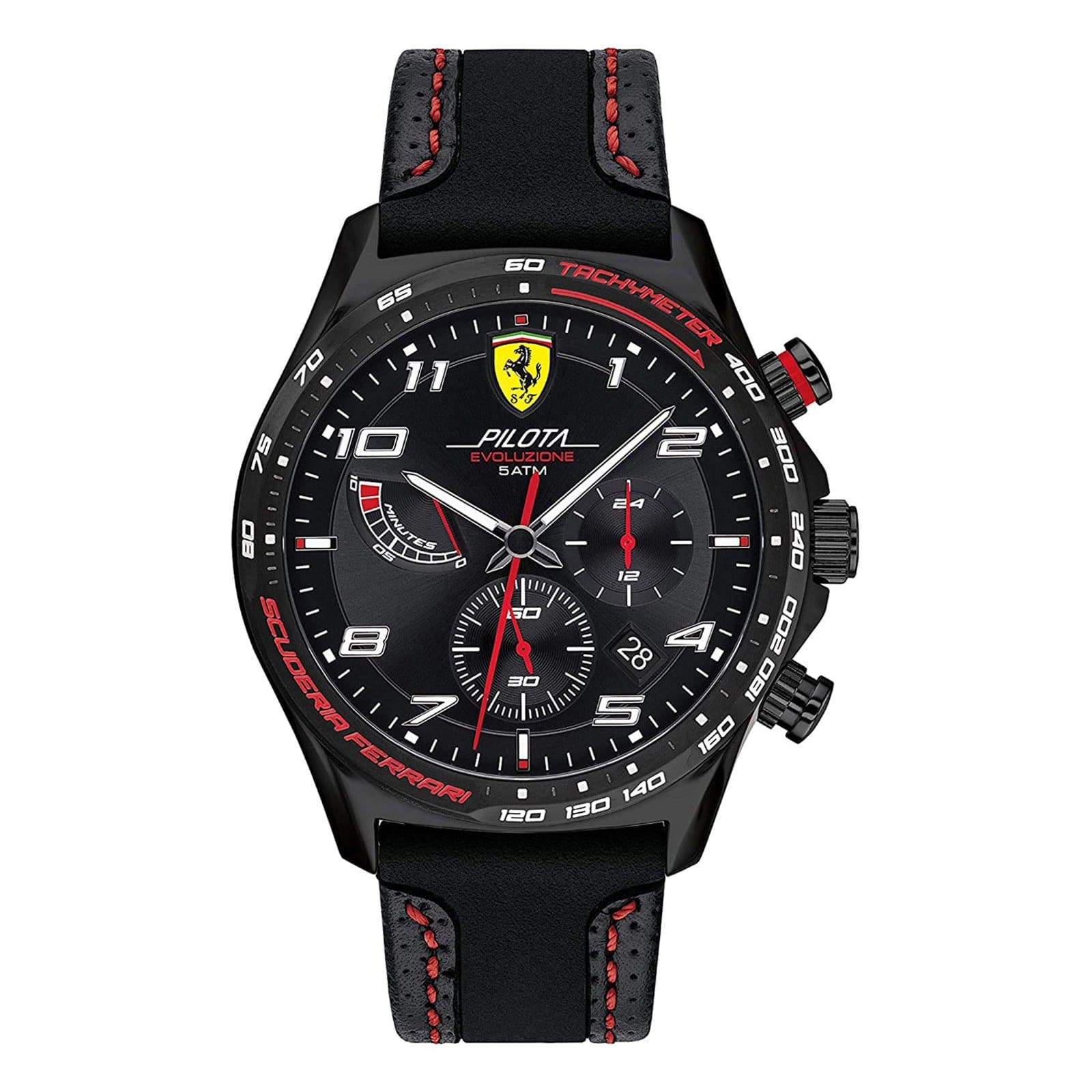 SCUDERIA FERRARI PILOTA EVO Chronograph Black Round Dial Men's Watch- 0830717