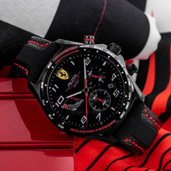 SCUDERIA FERRARI PILOTA EVO Chronograph Black Round Dial Men's Watch- 0830717
