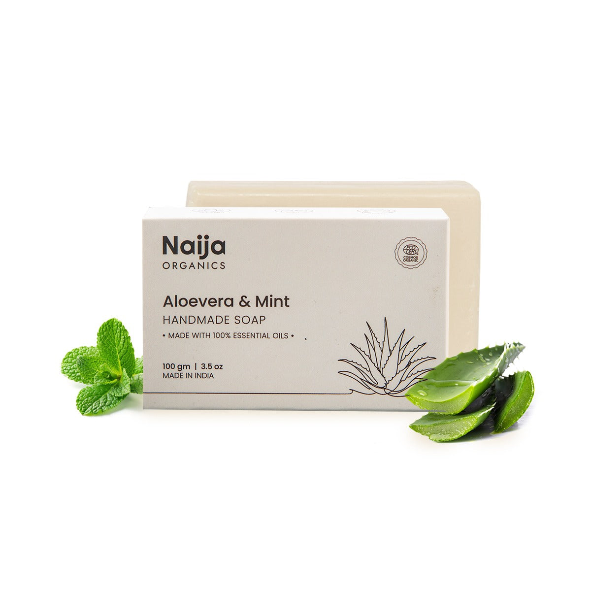 Naija Aloe Vera & Mint 100% Organic Bathing Soap - 100 gm