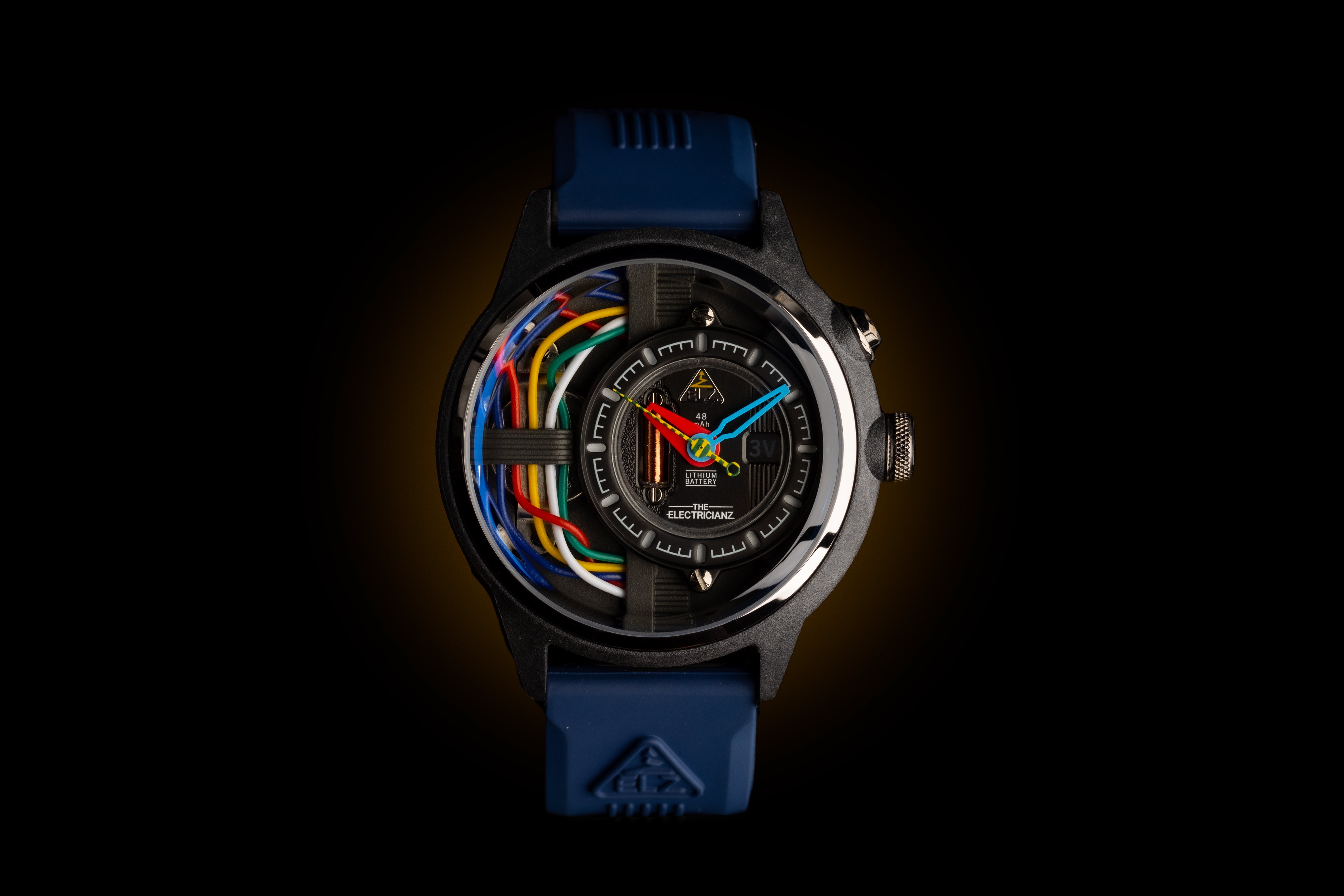 The Electricianz The Carbon Z Night Light Quartz Men's Watch - ZZ-A1A/03-CRB