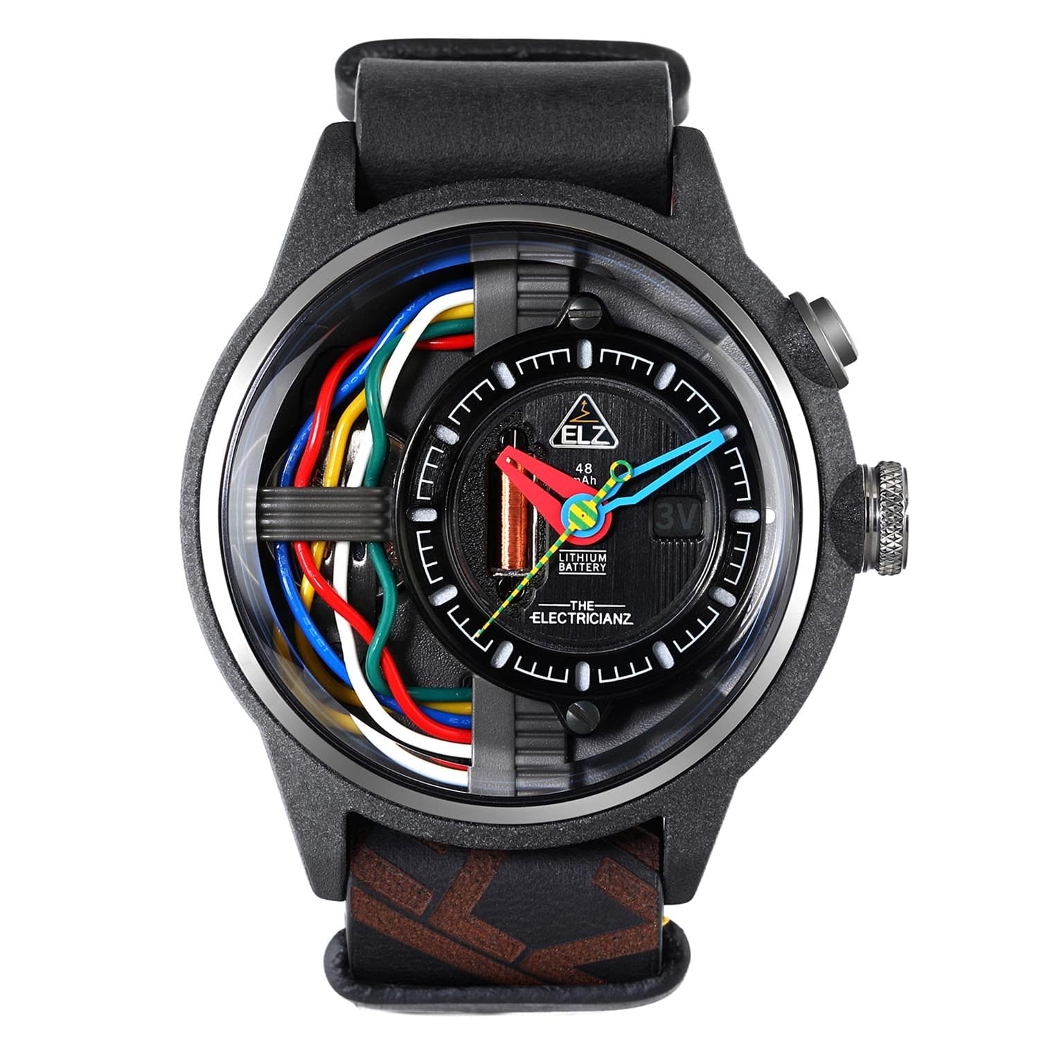The Electricianz The Carbon Z Night Light Quartz Men's Watch - ZZ-A1A/03