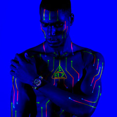 The Electricianz The Neon Z Limited Edition Night Light Quartz Men's Watch - ZZ-A1A/08-NLD