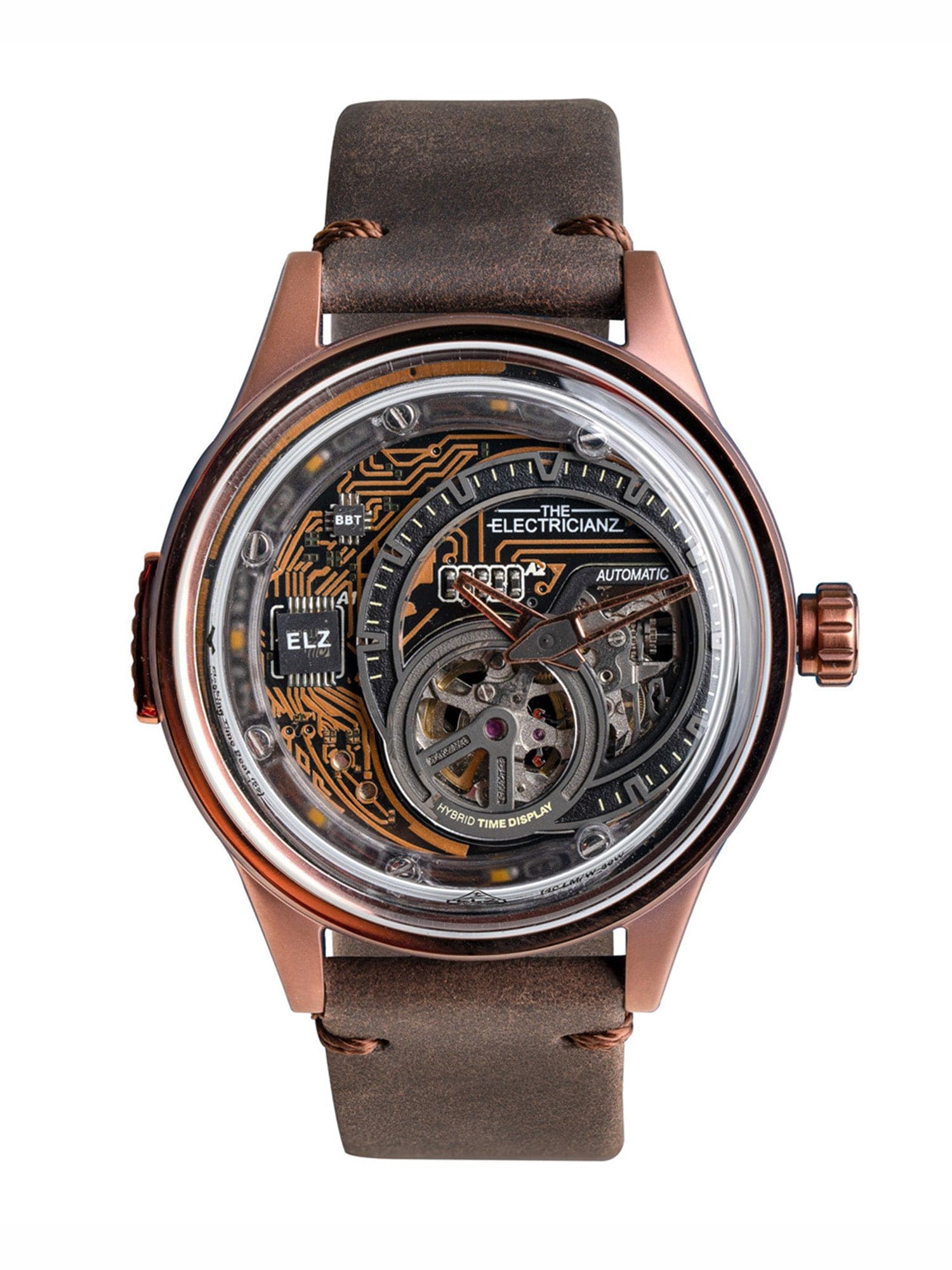 The Electricianz The Hybrid E-Bronze Night Light Automatic Men's Watch - ZZ-B1C/05-CLC