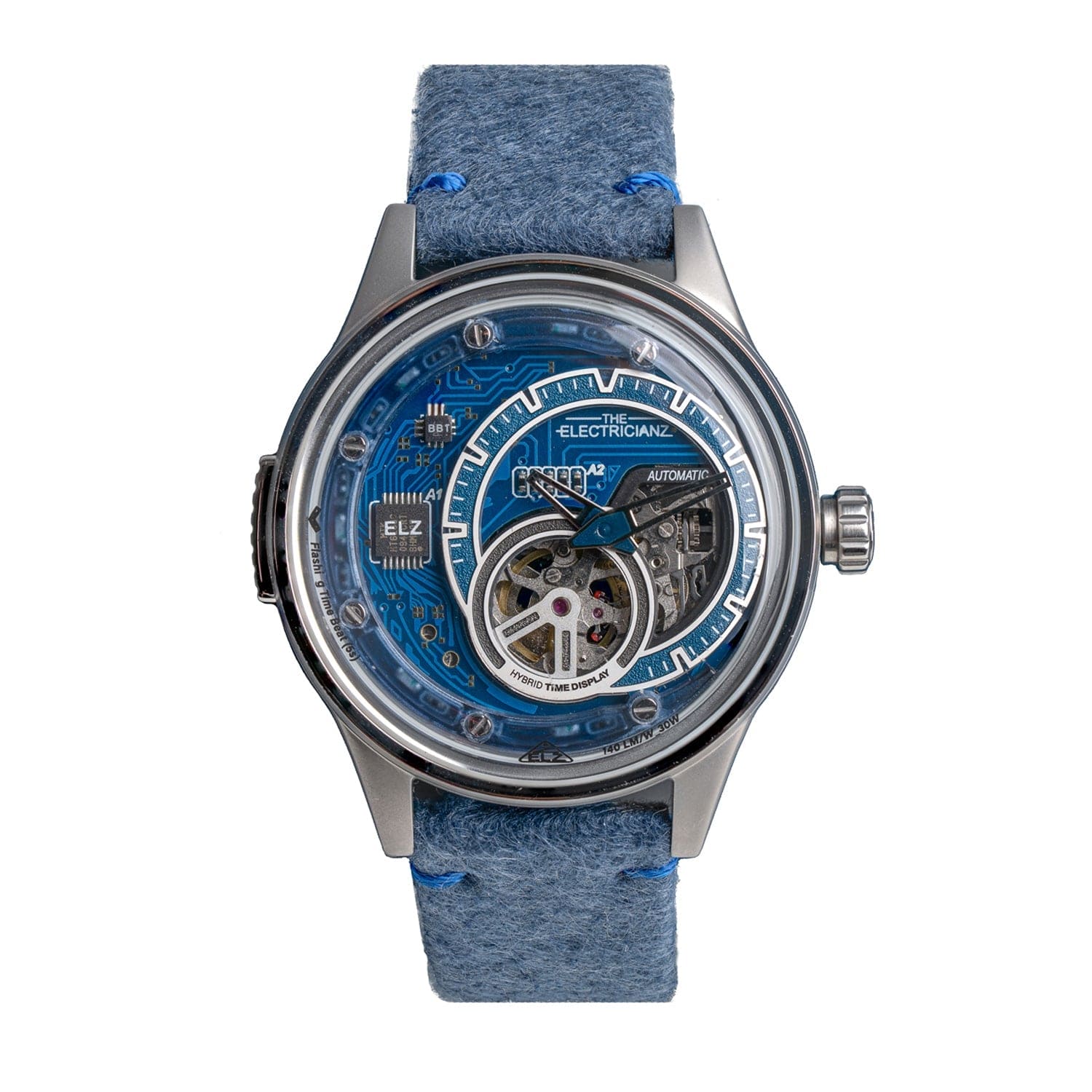The Electricianz The Hybrid E-Blue Night Light Automatic Men's Watch - ZZ-B1C/03-CNB