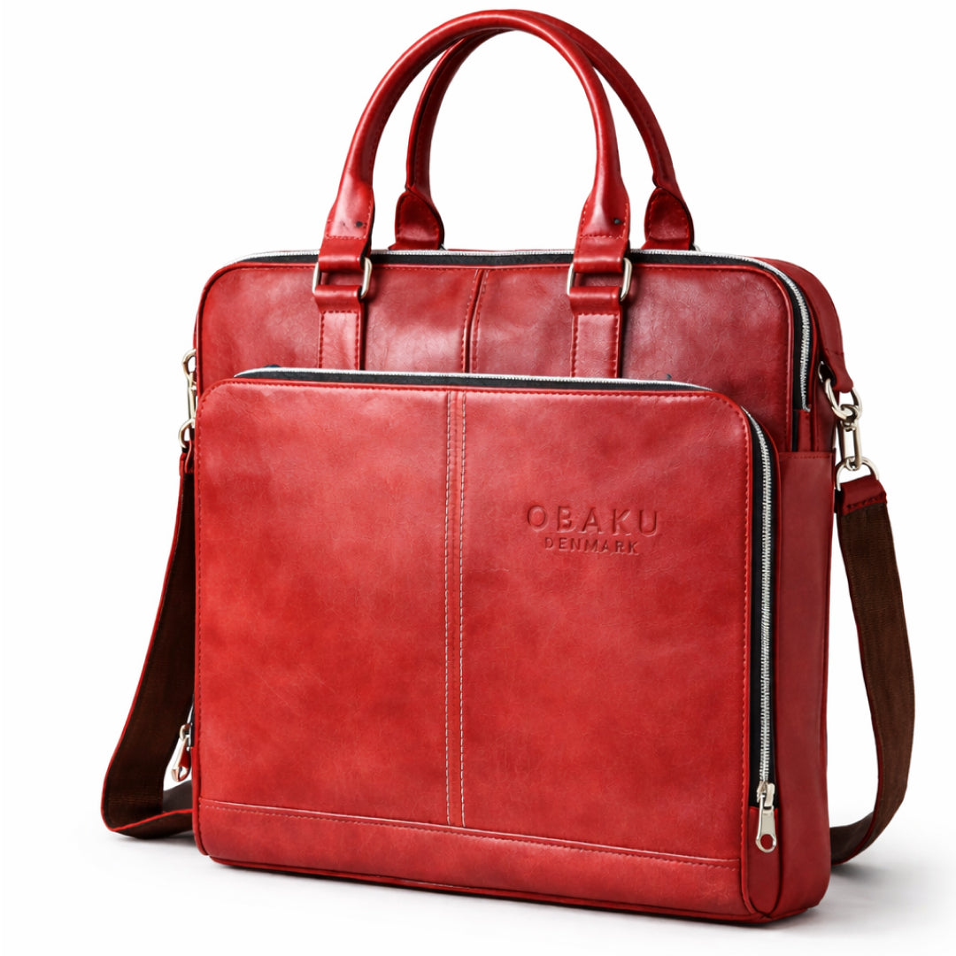 Obaku Denmark Premium Leather Laptop Bag | Luxury Business Briefcase