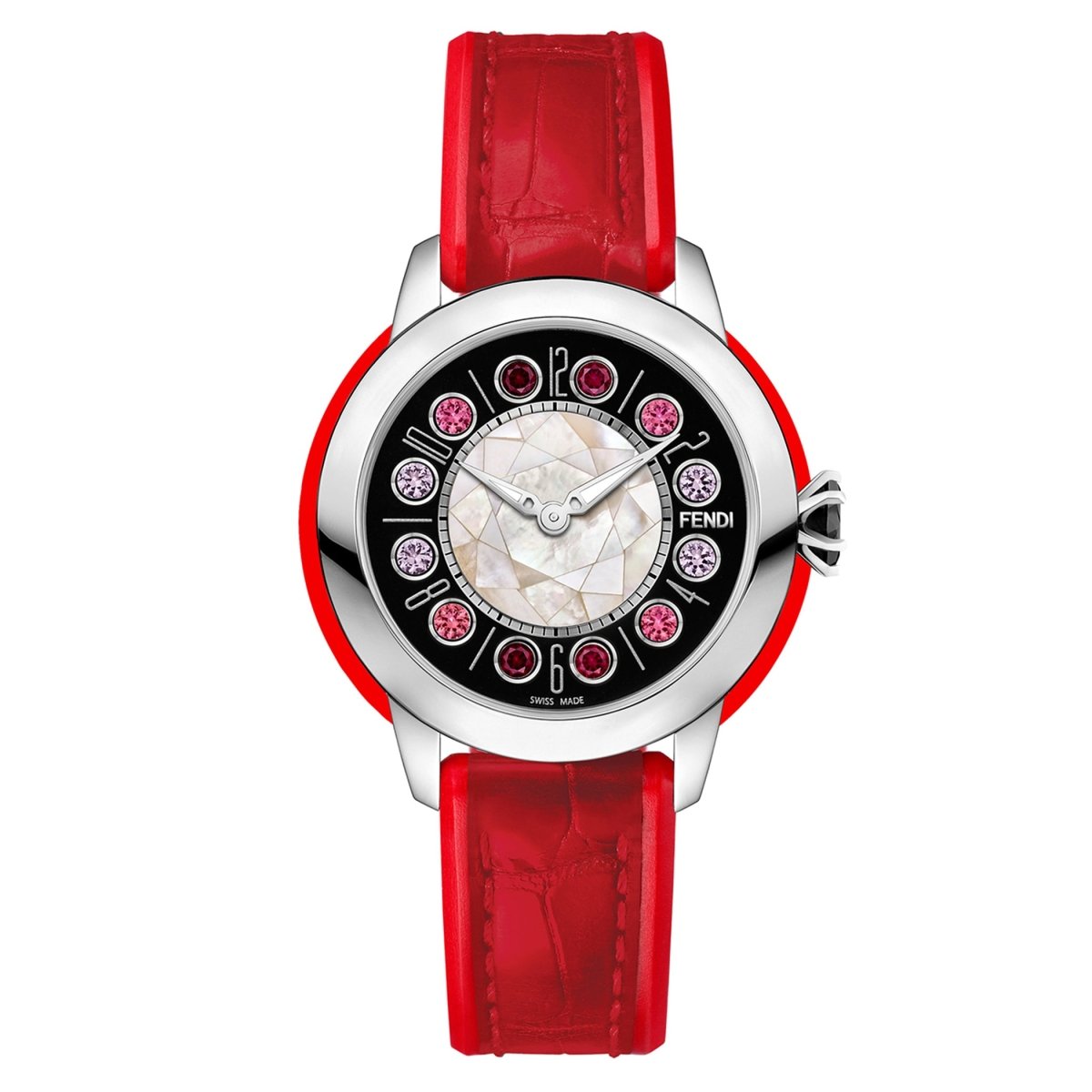 FENDI TIMEPIECES Ishine Analog MOP Round Dial Women's Watch- F136021573T01