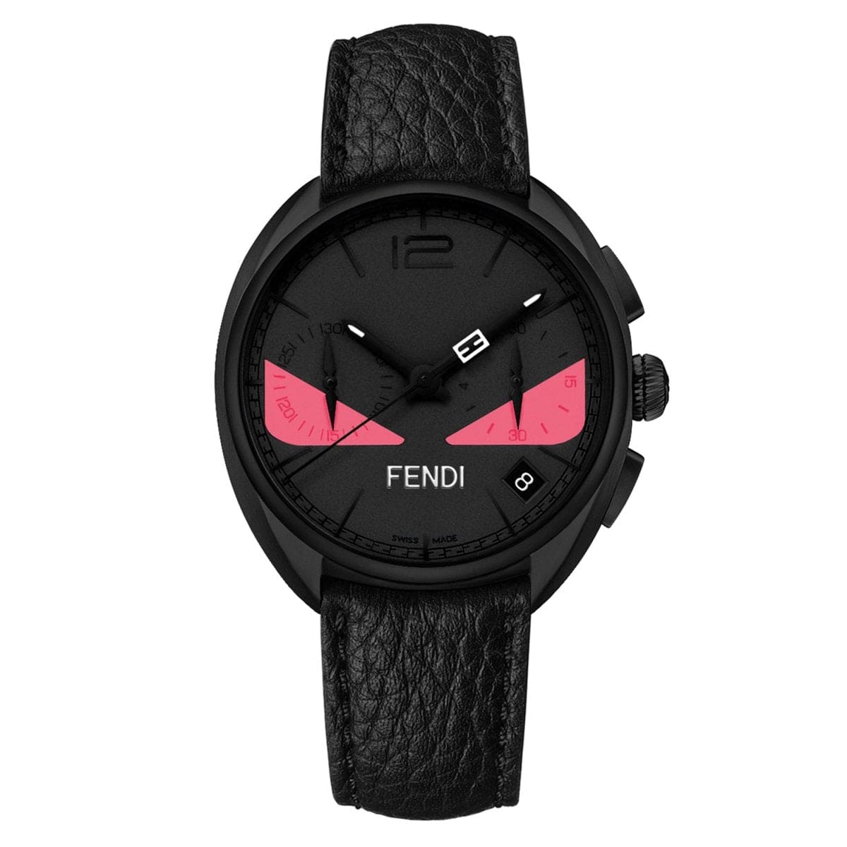 FENDI TIMEPIECES Momento Chronograph Black Round Dial Women's Watch- F214611711