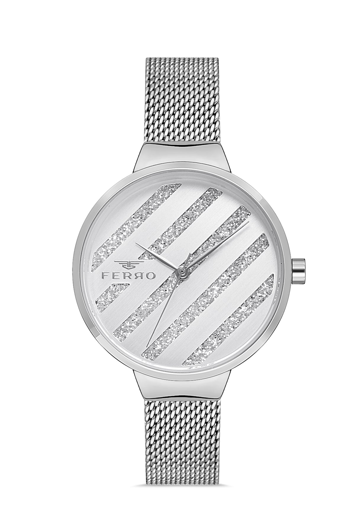 Ferro Analog Silver Round Dial Women's Watch - F21153C-A
