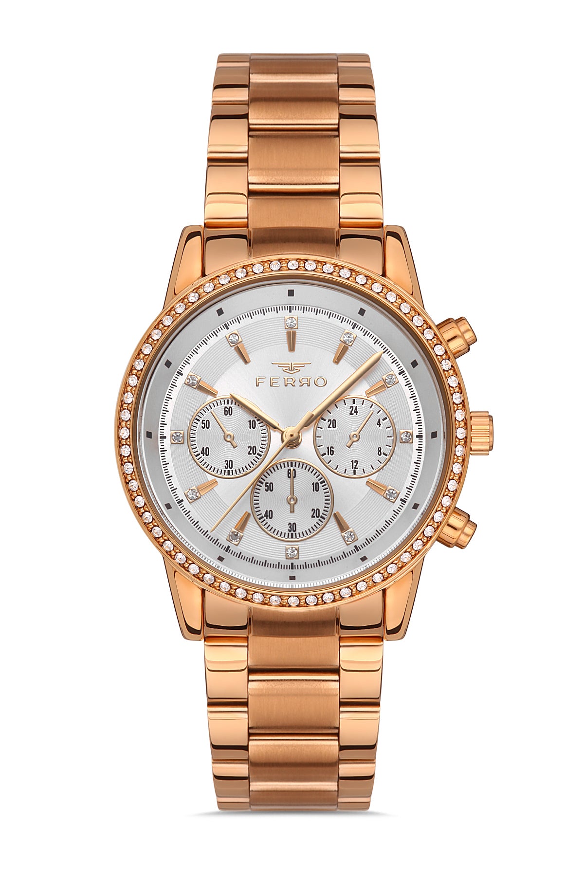 Ferro Sardegna Chronograph Silver Round Dial Women's Watch - FL41258A-C