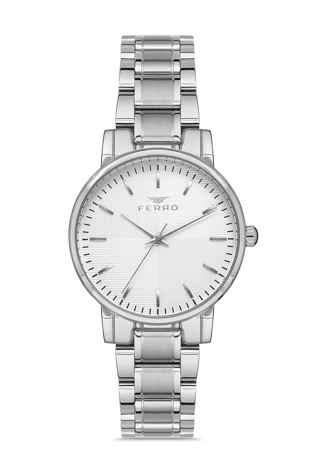Ferro Analog Silver Round Dial Women's Watch - F21158A-A