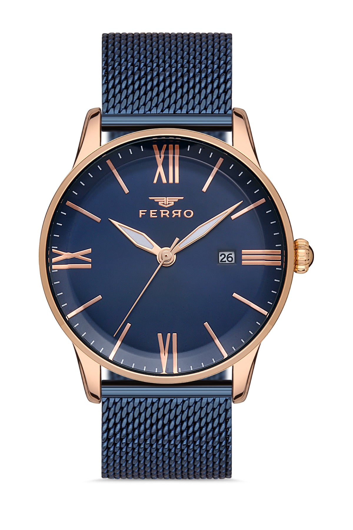Ferro Siena Classica Analog Blue Round Dial Men's Watch - F11182C-T