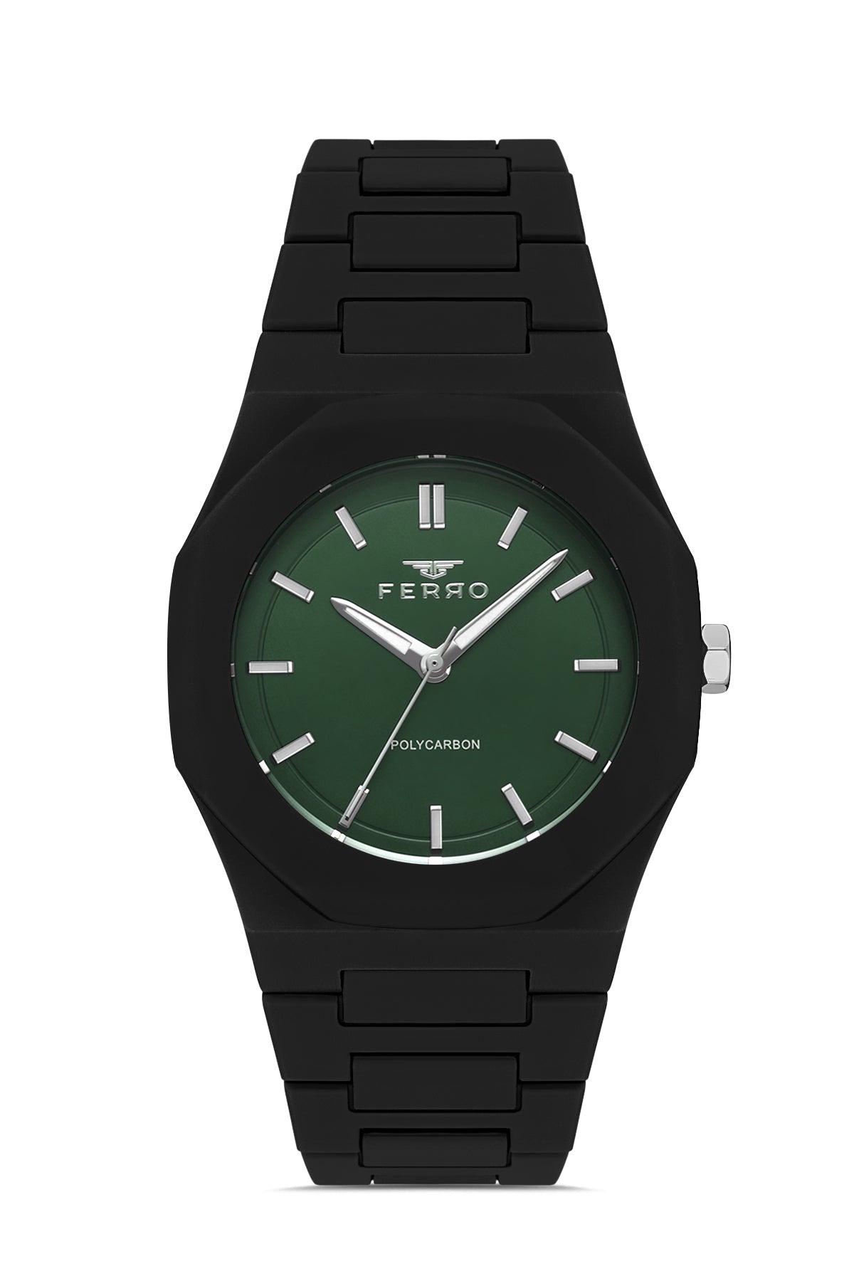 Ferro Polycarbon Analog Green Round Dial Men's Watch - F11400D-G10