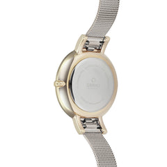 Obaku Lun Gold-Bi Analog Silver Round Dial Women's Watch - V158LEGIMC