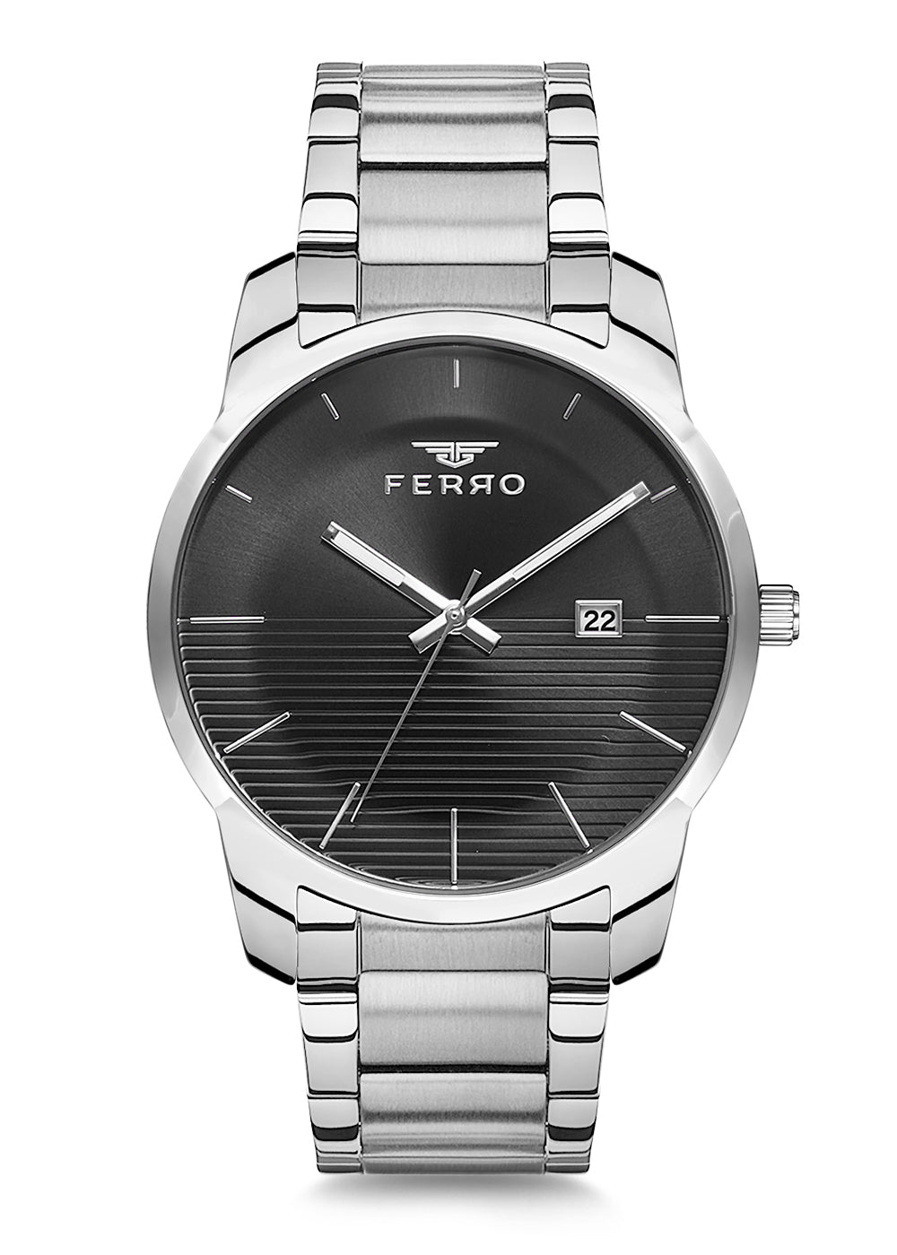 Ferro Analog Black Round Dial Men's Watch - F81883A-898-A2
