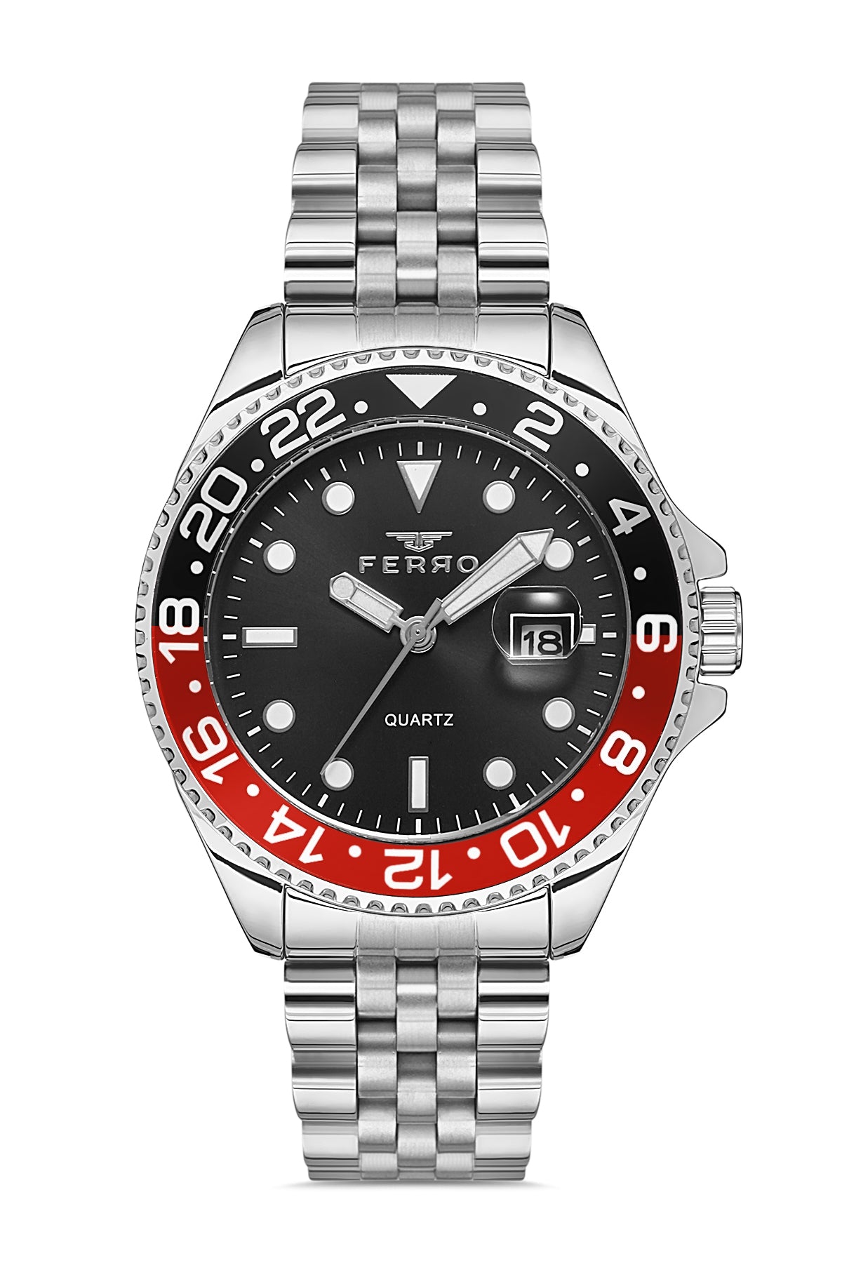 Ferro Analog Black Round Dial Men's Watch - F11196A-A8